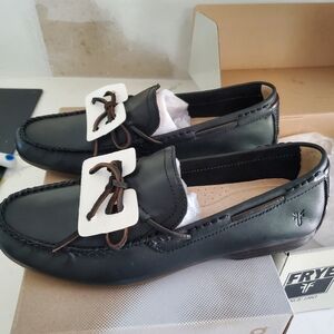 Frye Men's Black Leather Slip-On Loafers